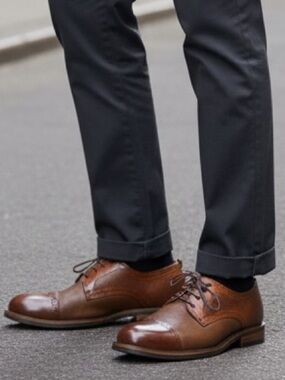 Steve Madden Men's leather classic Dress Oxford Loafer Lace Up Size 9.5